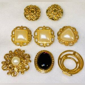 Vintage dress clips, all vintage. 1 is with amethyst